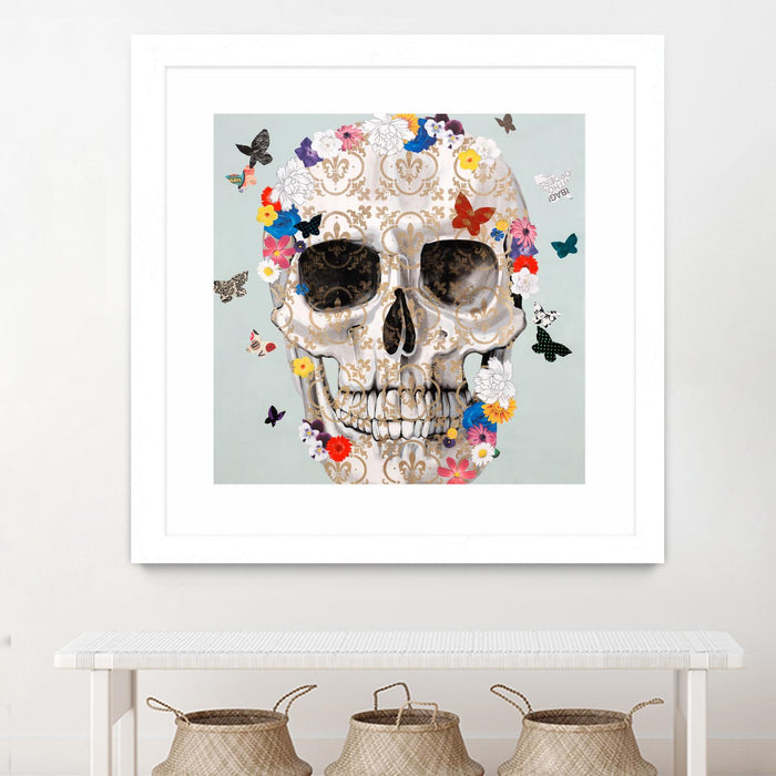 Œuvre d’art murale encadrée blanche et mate « Party Favor » 30 x 30