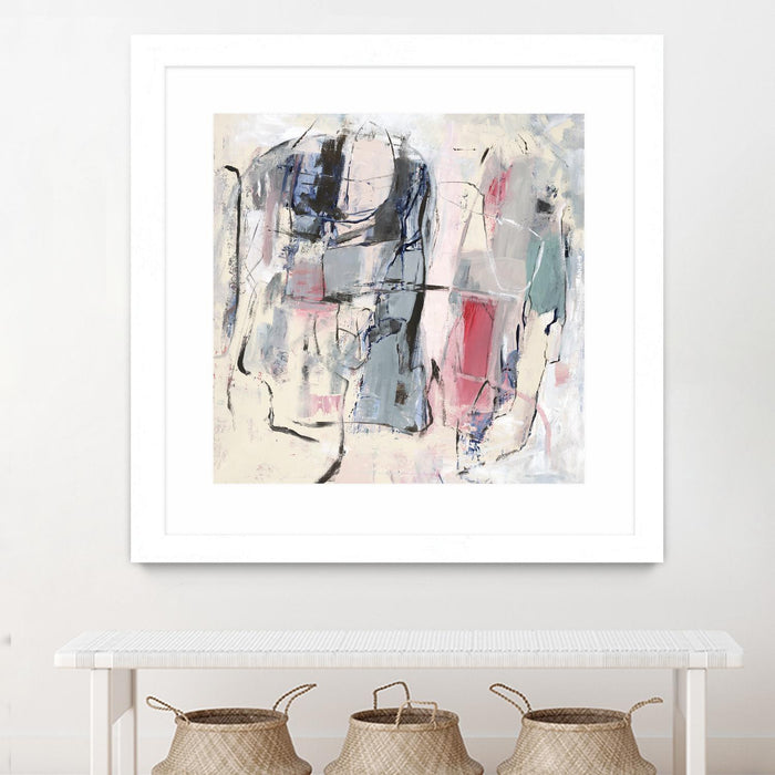 Œuvre d’art murale encadrée blanche et mate « Palpitation Monitor » 30 x 30