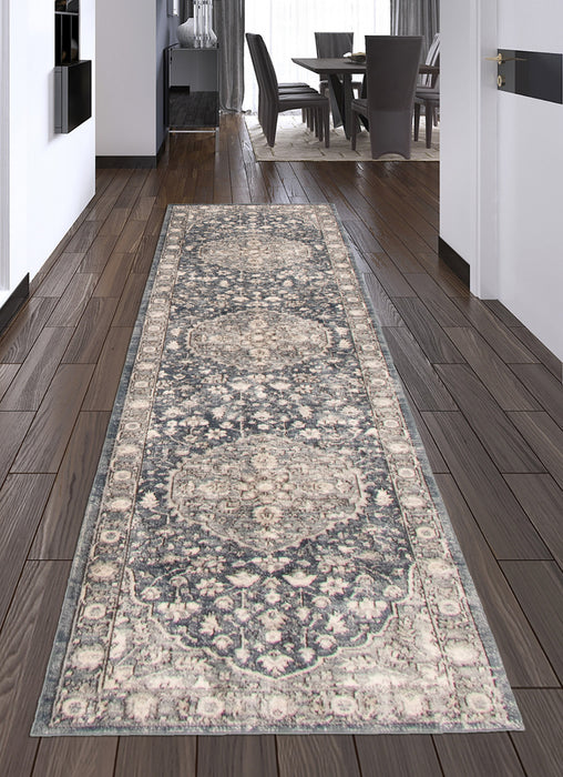 Carpette Octavian Tabriz gris - 2 pi 7 pox 8 pi 2 po