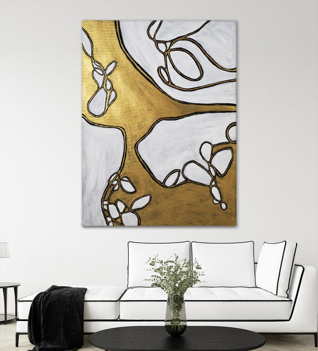 Œuvre d’art murale Giant Art « Mocha Latte -gold - 1 » 72 x 54