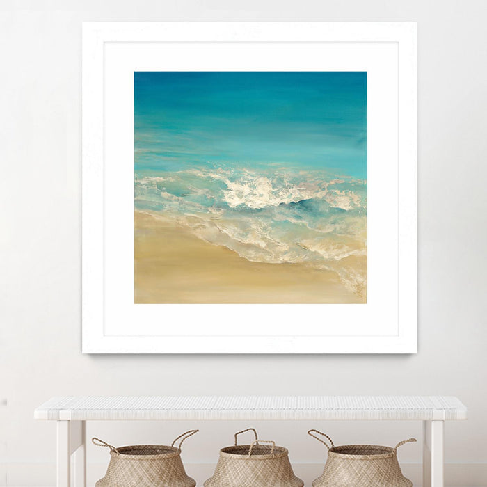 Œuvre d’art murale encadrée blanche et mate « Coastal Viewpoint Ii » 30 x 30