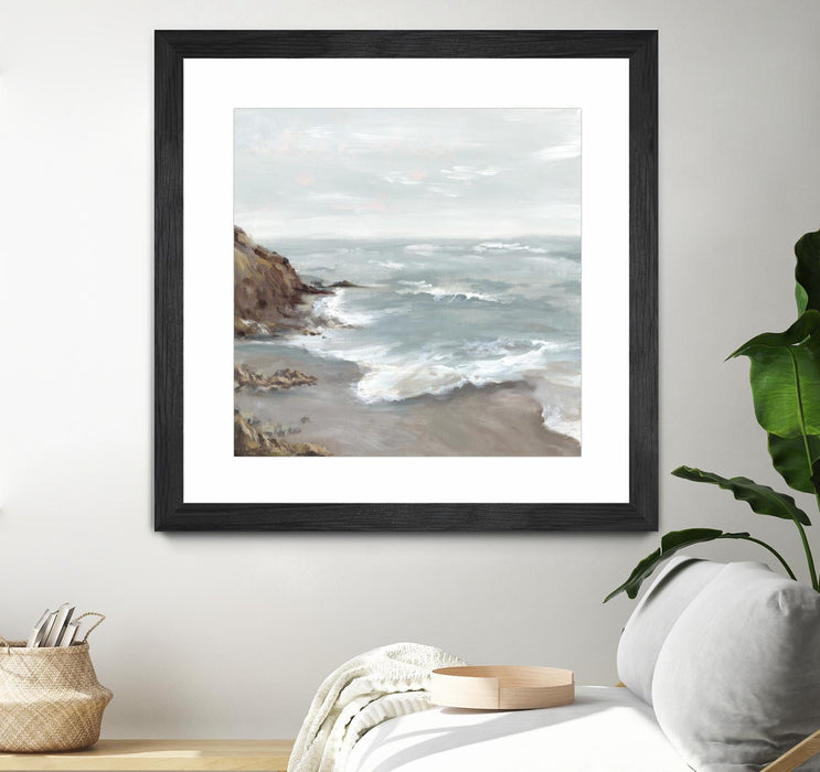 Œuvre d’art murale encadrée noire et mate « Beautiful Bay » 30 x 30