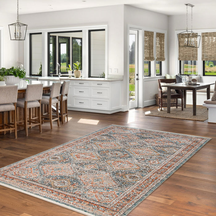 Carpette Leandra cuivrée/bleue 3 pi 11 po x 5 pi 11 po