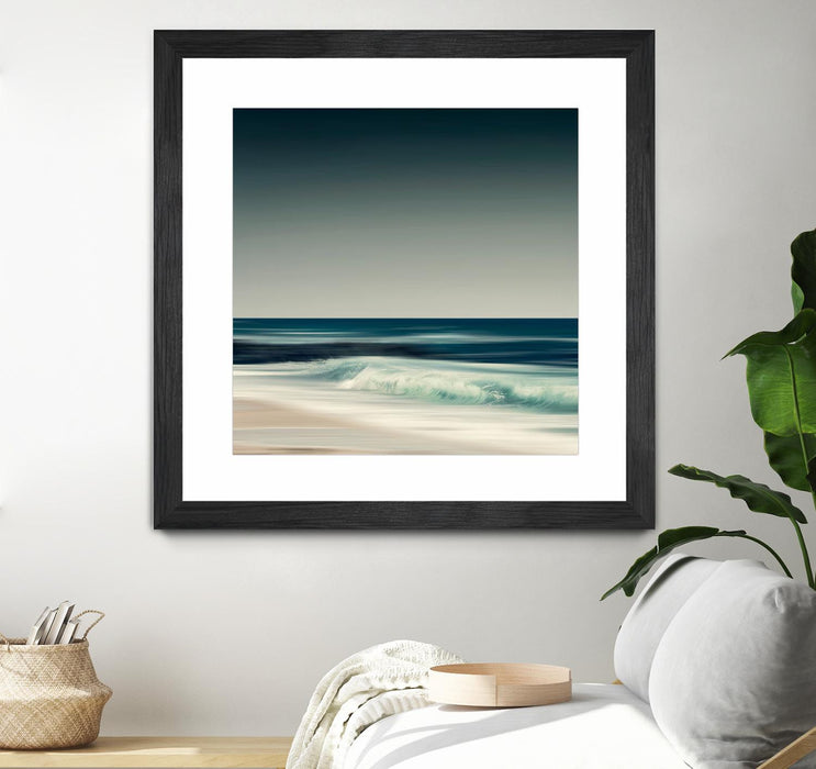 Œuvre d’art murale encadrée noire et mate « Cristal Surf » 36 x 36