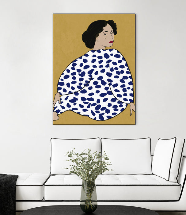 Œuvre d’art murale sur toile encadrée noire « Happy Girl » 24 x 32