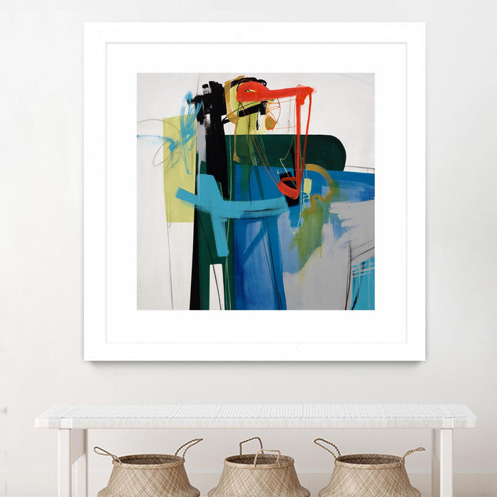 Œuvre d’art murale encadrée blanche et mate « Return The Fork » 30 x 30