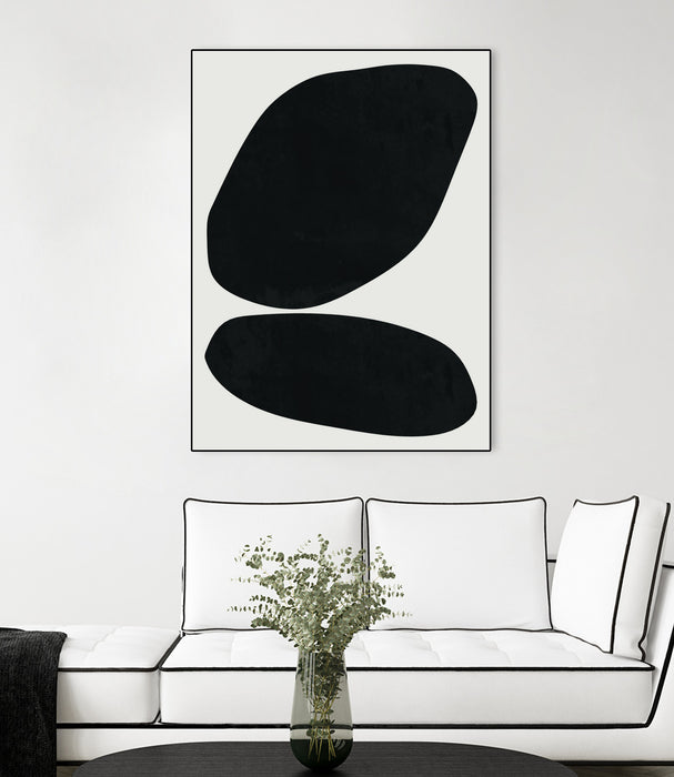 Œuvre d'art murale sur toile encadrée noire « Black Abstract Ii » 30 x 40