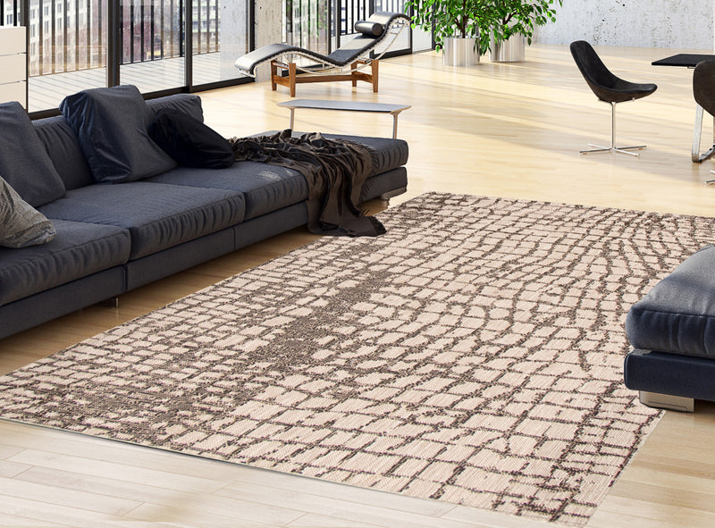Carpette Sadie Safari argent-noir - 3 pi 11 pox 5 pi 7 po