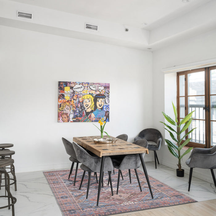 Carpette Samia bleue 7 pi 10 po x 10 pi 0 po