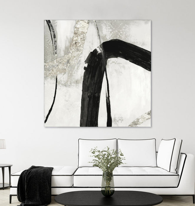 Œuvre d’art murale Giant Art « Black Ink Ii » 54 x 54