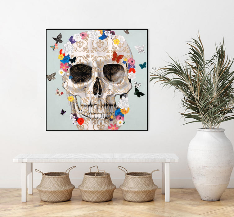 Œuvre d’art murale sur toile encadrée noire « Party Favor » 20 x 20