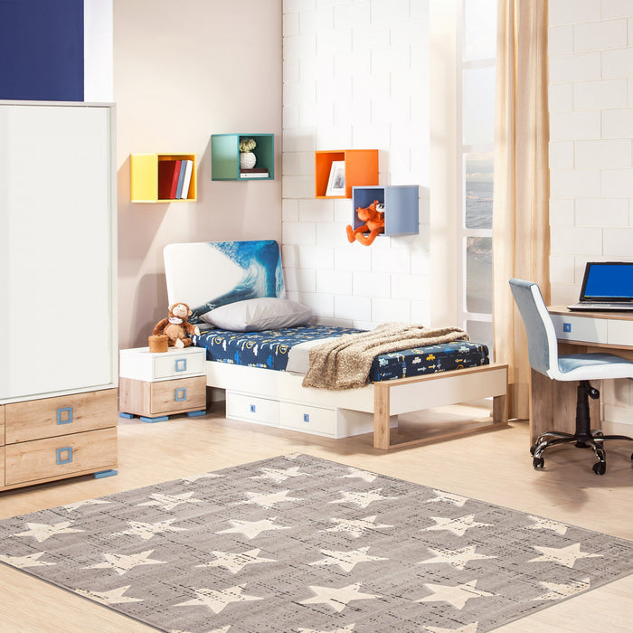 Carpette Ira gris clair 5 pi 3 po x 7 pi 7 po