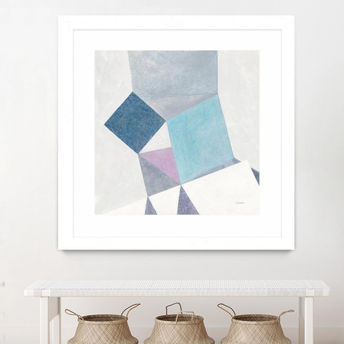 Œuvre d’art murale encadrée blanche et mate « Bay Bridge V1 » 36 x 36