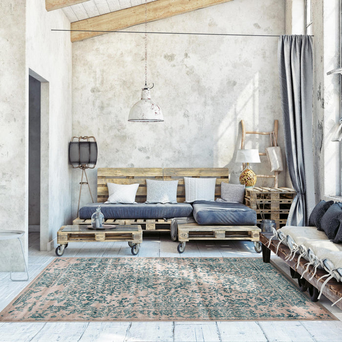 Carpette Corinne turquoise 5 pi 3 po x 7 pi 7 po