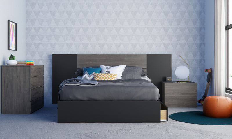 Commode verticale Nordika à 4 tiroirs - gris écorce