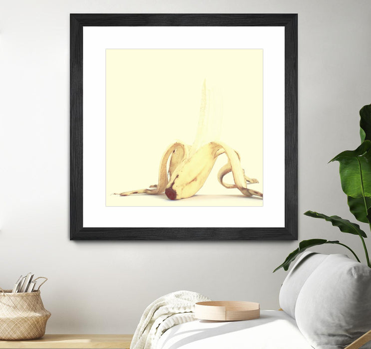 Œuvre d’art murale encadrée noire et mate « Banada Honey Puff » 30 x 30