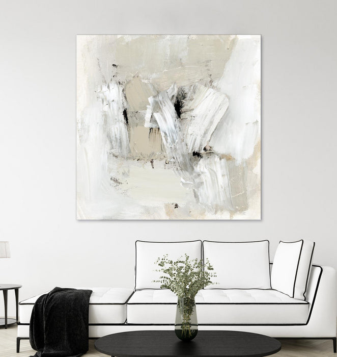 Œuvre d’art murale Giant Art « Neutral Brushstrokes I » 54 x 54