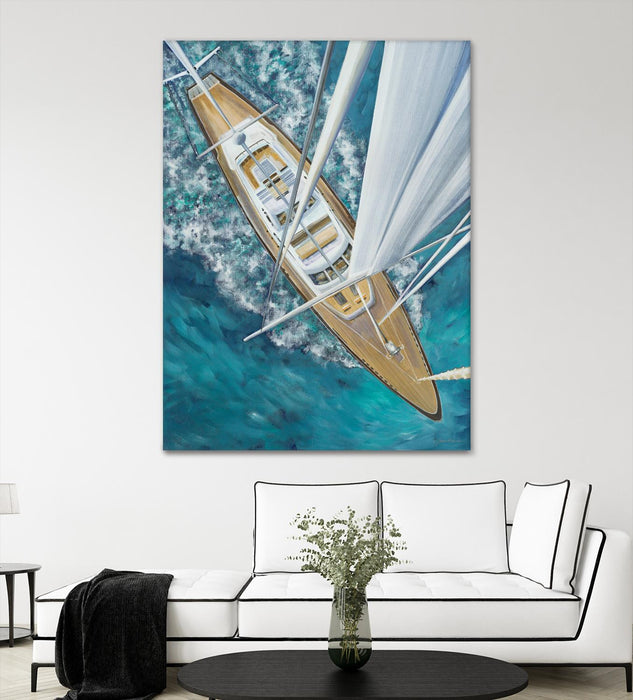 Œuvre d’art murale Giant Art « Sailing Around The World » 72 x 54
