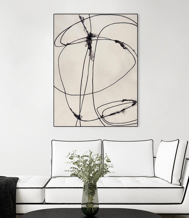 Œuvre d'art murale sur toile encadrée noire « Tangled Ties » 30 x 40