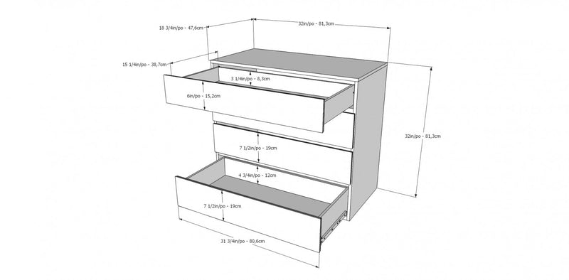 Commode verticale Nordika - blanche