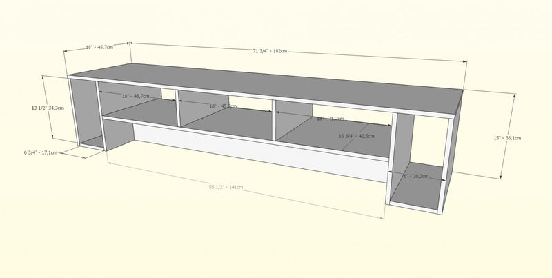 Meuble pour téléviseur Nordika de 72 po - érable naturel