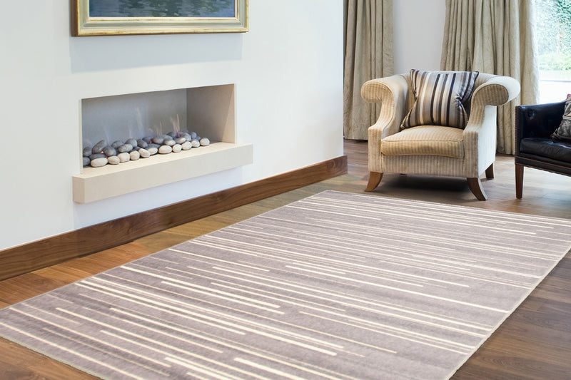 Carpette Faith argent-crème - 5 pi 3 pox 7 pi 3 po