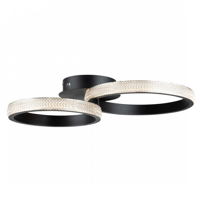 Plafonnier affleuré Nova noir à DEL de 30 W