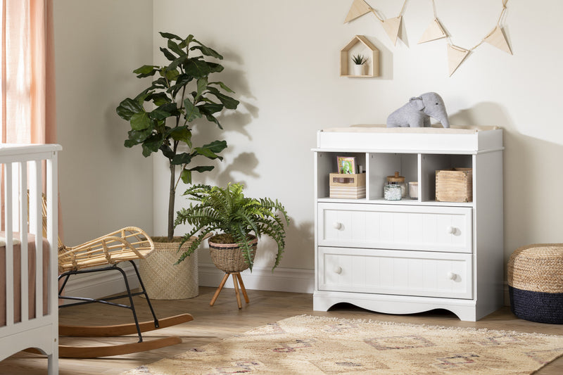 Savannah Table à langer Étroit - Blanc solide