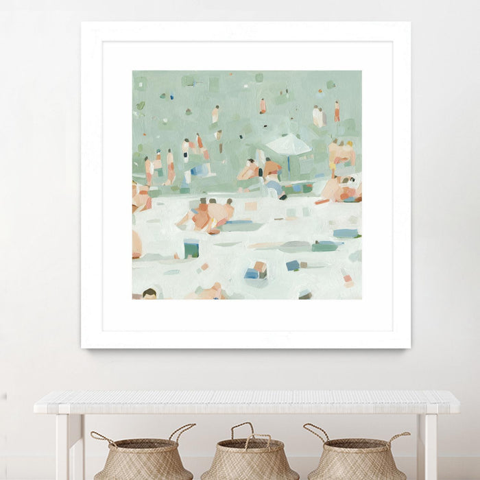 Œuvre d’art murale encadrée blanche et mate « Summer Confetti I » 36 x 36