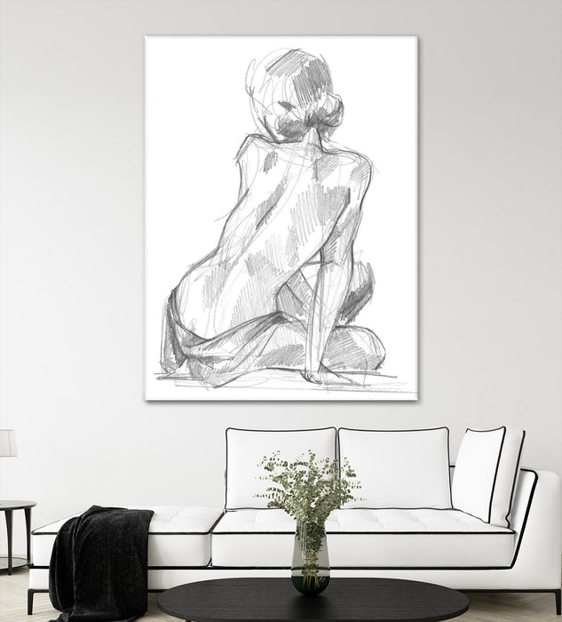 Œuvre d’art murale Giant Art « Sitting Pose Ii » 72 x 54