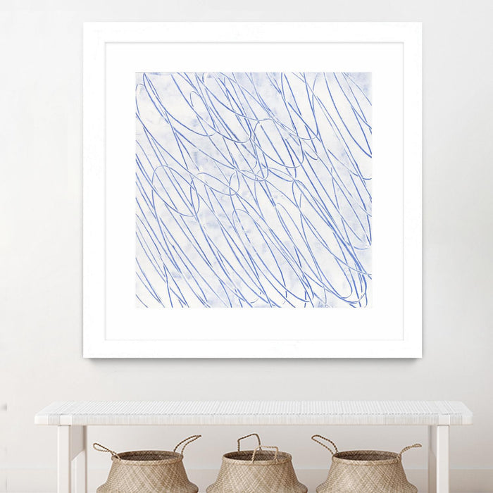 Œuvre d’art murale encadrée blanche et mate « Hula Ii » 30 x 30