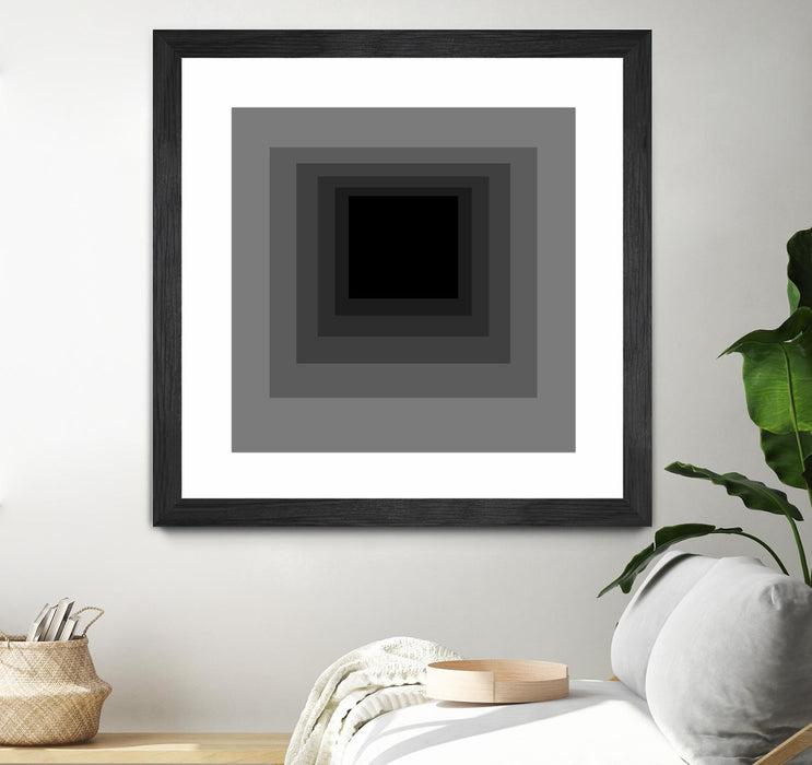 Œuvre d’art murale encadrée noire et mate « After Josef A » 30 x 30