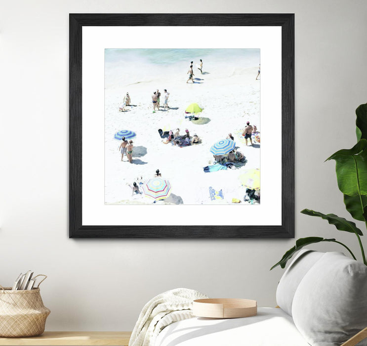 Œuvre d’art murale encadrée noire et mate « Happy Days » 30 x 30