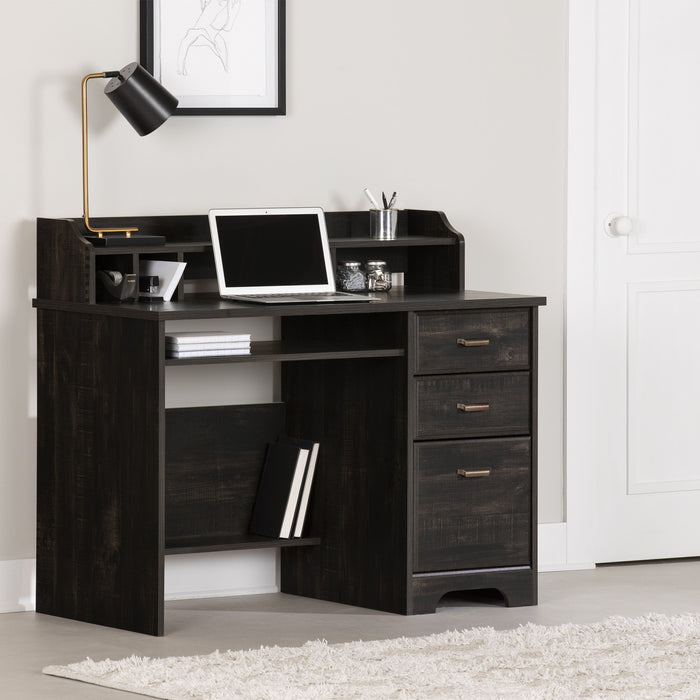 Bureau Versa avec crédence - noir antiqué