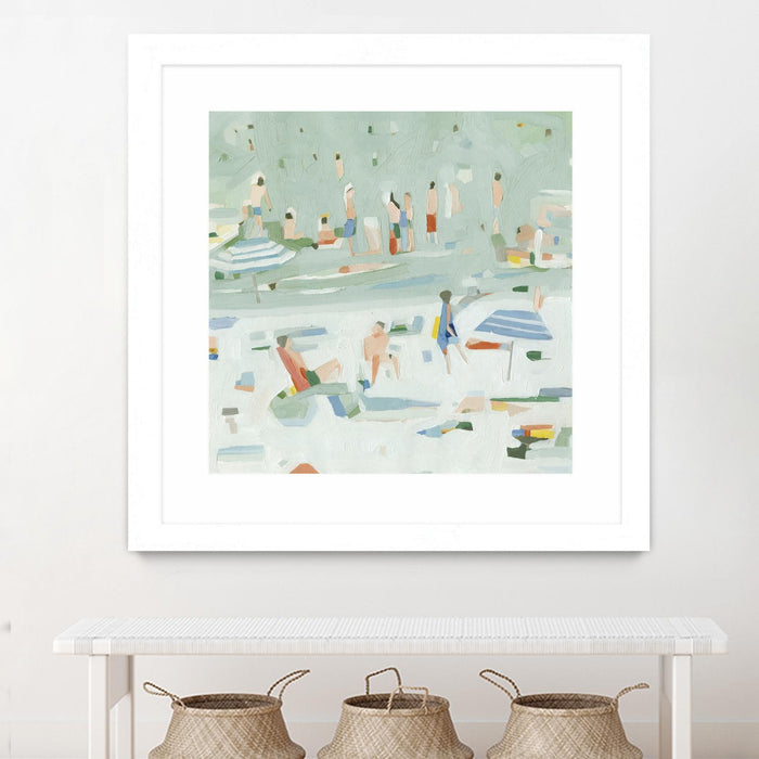 Œuvre d’art murale encadrée blanche et mate « Summer Confetti Ii » 36 x 36
