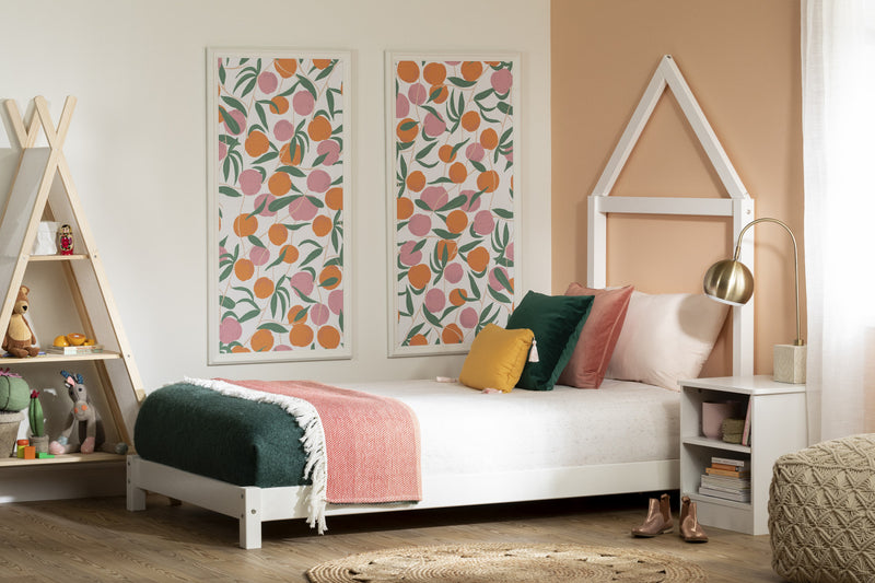 Sweedi Lit avec tête de lit maison Simple - Blanc solide