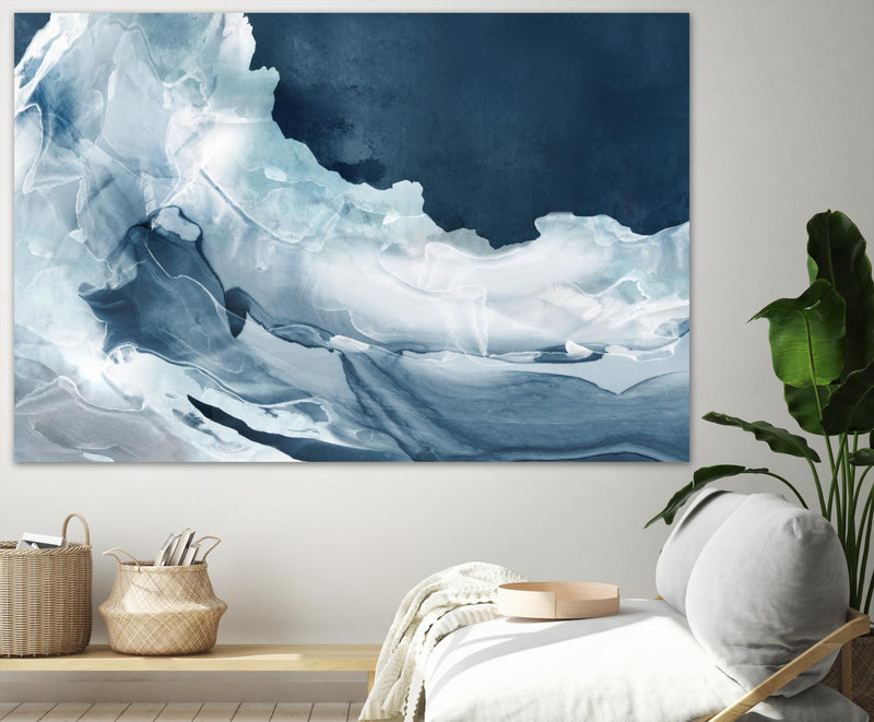 Œuvre d’art murale Giant Art « Wave Of Blue Ice » 84 x 54