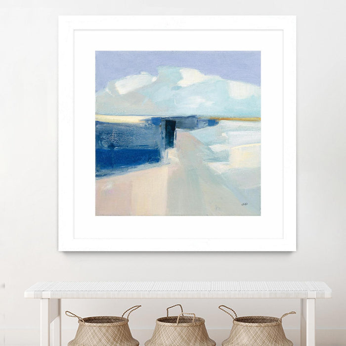 Œuvre d’art murale encadrée blanche et mate « Sand And Sky » 36 x 36
