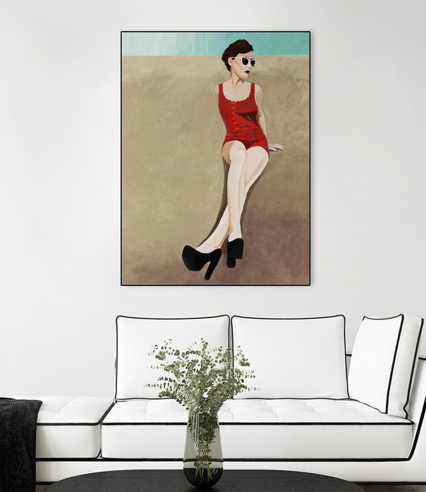 Œuvre d’art murale sur toile encadrée noire « Rays Of Glamour » 24 x 32