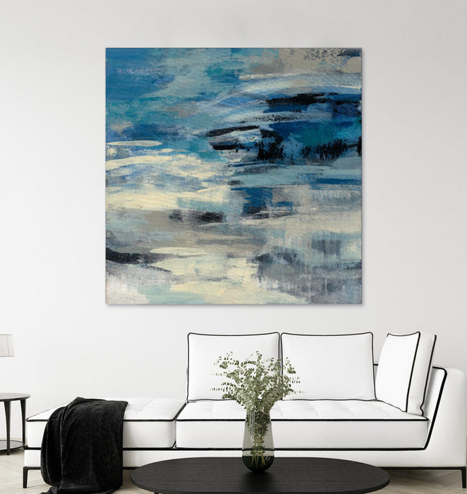 Œuvre d’art murale Giant Art « Indigo Wave » 72 x 72