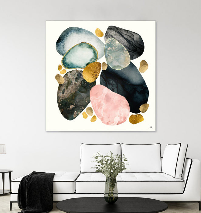 Œuvre d’art murale Giant Art « Pebble Abstract » 72 x 72
