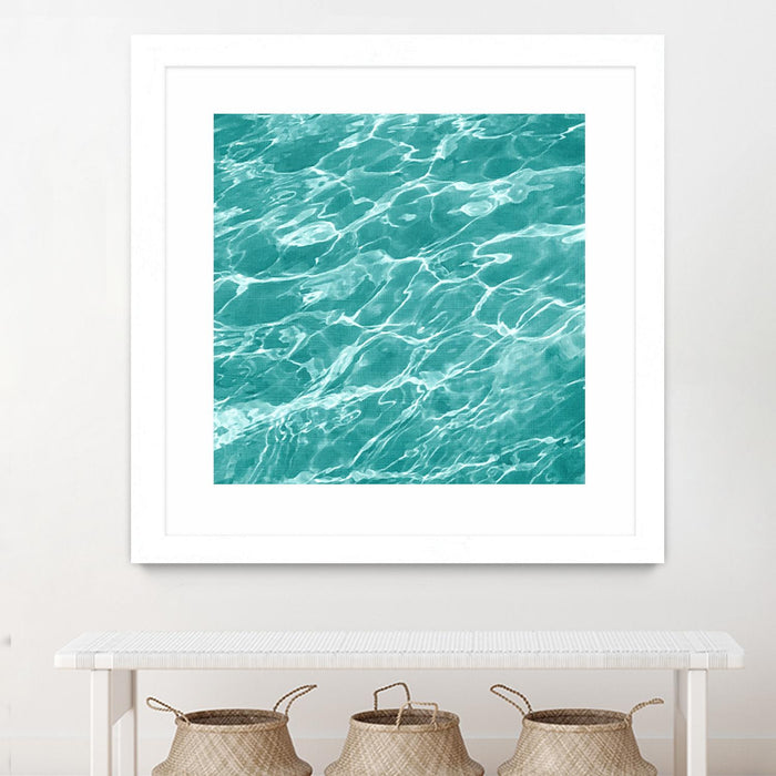 Œuvre d’art murale encadrée blanche et mate « Ripple I » 30 x 30