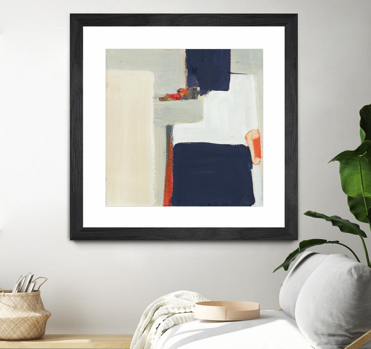 Œuvre d’art murale encadrée noire et mate « Bay Bridge V1 » 36 x 36