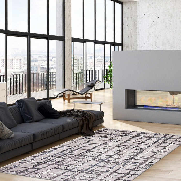 Carpette Jewel grise - 3 pi 11 po x 5 pi 7 po