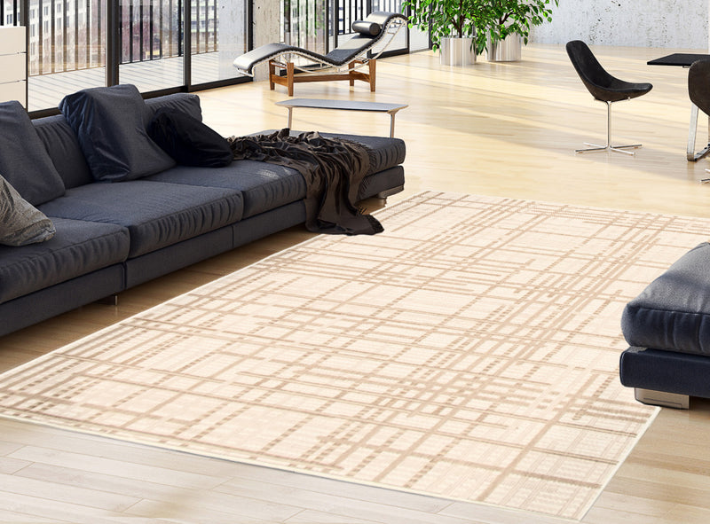 Carpette Sadie Burburry champagne taupe - 5 pi 3 pox 7 pi 7 po
