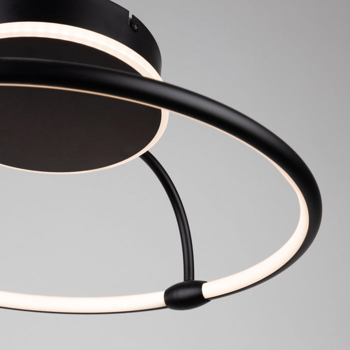 Plafonnier semi-affleuré IV Halo noir à DEL intégrées