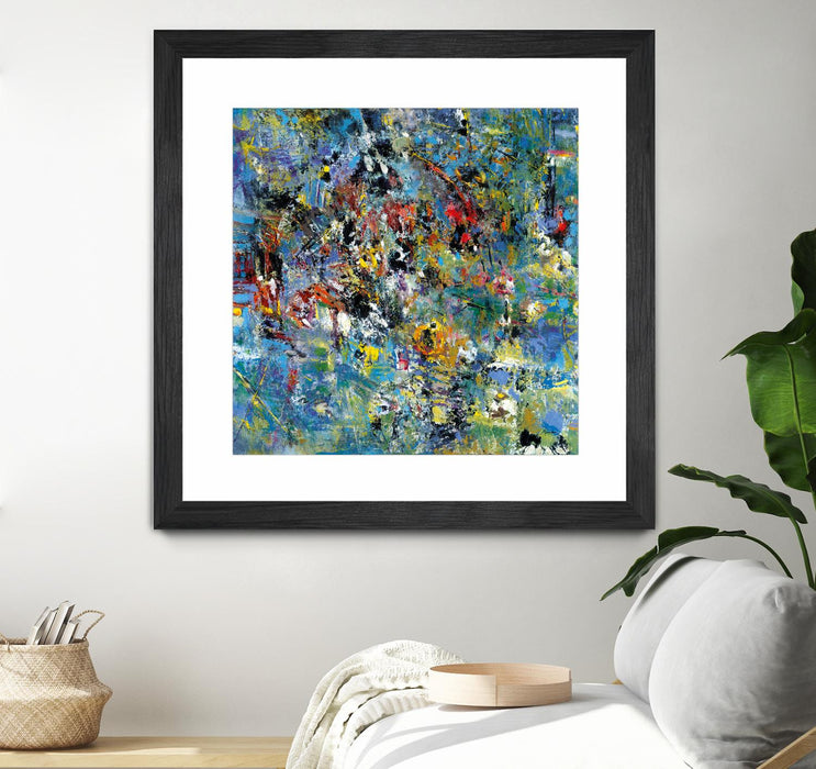 Œuvre d’art murale encadrée noire et mate « Carpe Diem 2 » 30 x 30