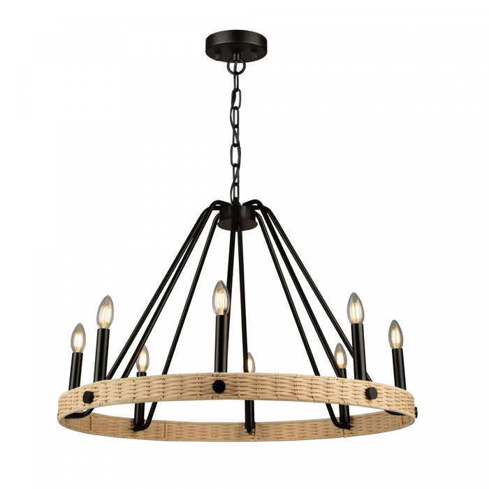 Lustre Perris noir à 8 ampoules