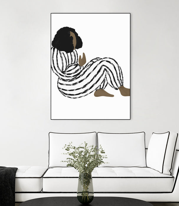 Œuvre d’art murale sur toile encadrée noire « Form Vi » 24 x 32