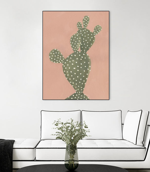 Œuvre d'art murale sur toile encadrée noire « Coral Cacti Ii » 24 x 32